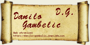 Danilo Gambelić vizit kartica